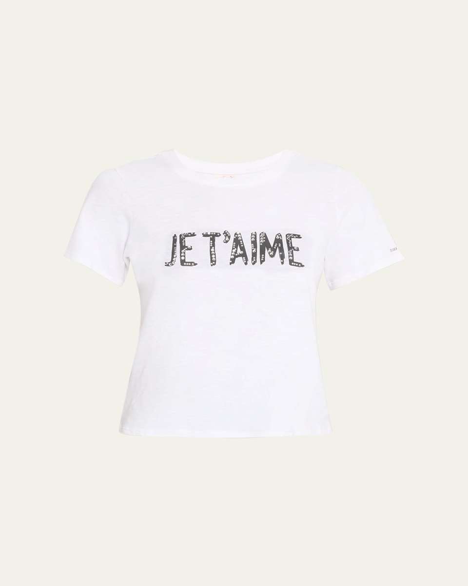 Je Taime Embellished Crewneck Tee